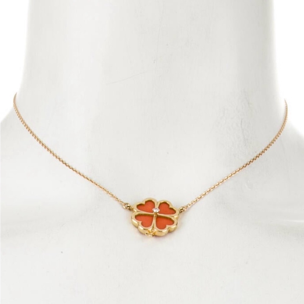 Vintage French 18K Effeuillage Coral & Diamond Necklace w/french eagle on clasp